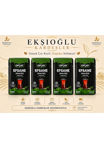 Ofçay Efsane Siyah Filiz Çay 1000 G X 4 Adet 4 Kg