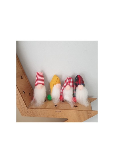 N0:4 1 Adet Yılbaşı Yeniyıl Kumaş Gnome Cüce Şeklinde Broş 3-3.5 Cm No 1 No:4