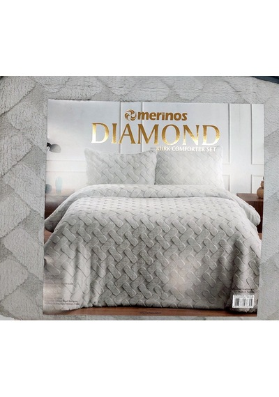 Merinos Diamond Kürk Comforter Set Çiftkiş Yorganseti-pietra Gri Gri