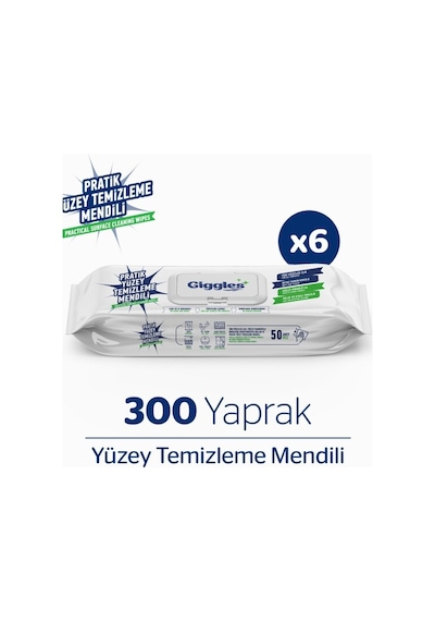 Giggles Pratik Yüzey Temizleme Mendili 6 x 50'li