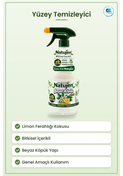 Yüzey Temizleyici Limon Ferahlığı Genel Amaçlı Beyaz Köpük Bitkis Tekli