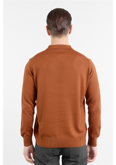 İmza Kiremit Polo Yaka Cepsiz Comfort Fit Classic Pamuklu Triko Kazak 1012255155 İmza Kiremit Polo Yaka Cepsiz Comfort Fit Classic Pamuklu Triko Kazak 1012255155