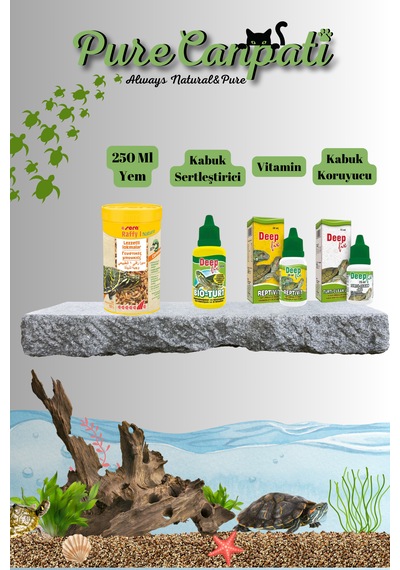 Purecanpati Su Kaplumbağası Yem & Kabuk Bakım Seti Raffy I 250 Ml
