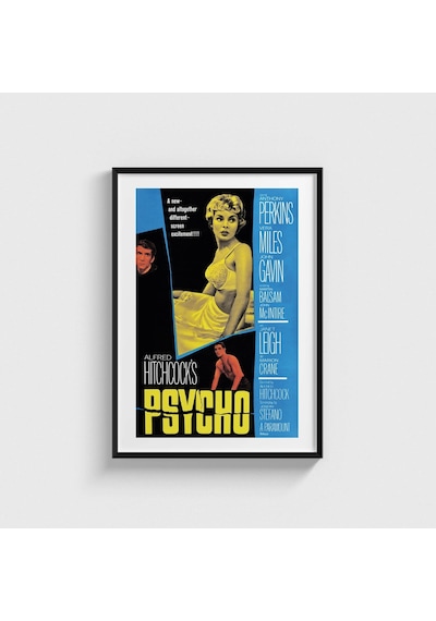 Psycho 1960 Film Posteri Tablo Çerçeveli Poster Duvar Dekorasyonu Siyah Çerçeveli Tablo Siyah Çerçeveli Tablo Dn11d329sıyah