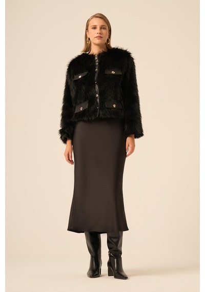 Ftz Women Kadın Peluş Mont Siyah 31241 Siyah