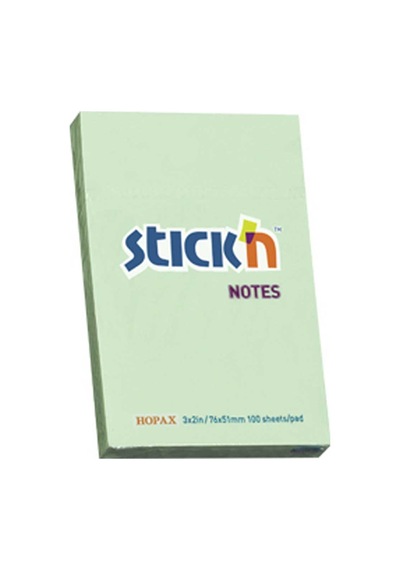 Hopax Stıckn Yapışkanlı Not Kağıdı 100 Yp 76x51 Pastel Yeşil He21147