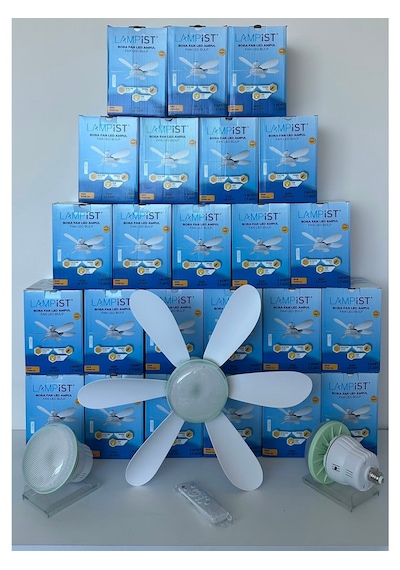 Lampist Uzaktan Kumandalı Pervaneli Fan LED Ampul (6 Kanat) LP7377 - 30W E27