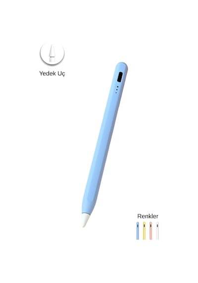 Fuchsia Apple Uyumlu iPad Çocuk Boy Eğime Duyarlı Ve Avuç İçi Reddetmeli Aktif Dokunmatik Tablet Kalemi Mavi