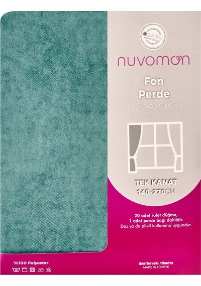 Nuvomonn Sedef Fon Perde - Petrol - 140x270 Cm Diğer