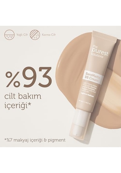 The Purest Solutions Bb Cream Bare Matte 40 Ml Light To Medium 00