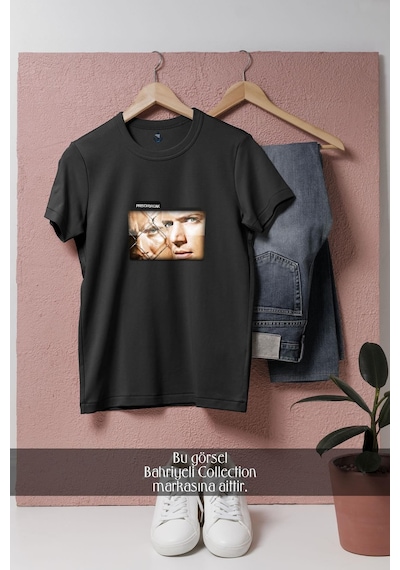 Oversize Prison Break Tasarımlı Unisex T-shirt Siyah