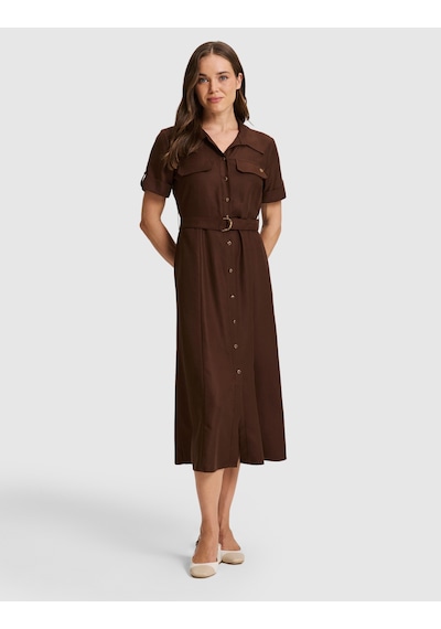 Pierre Cardin Kahverengi Regular Fit Dokuma Elbise 50321289 Vr029