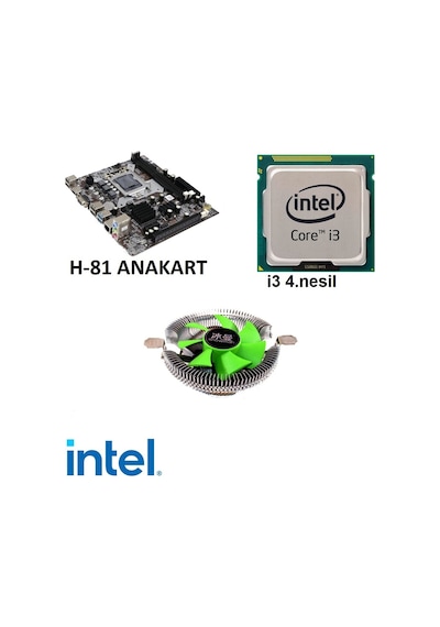 I3 4.Nesil Işlemci/ 1150 Pin Anakart/Cpu Fan Set