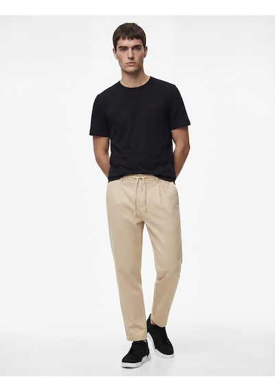 Koton Regular Fit Beli Lastikli Düğmeli Düz Paça Keten Karışımlı Chino Yazlık Pantolon Bej 6sam40003hw Ekru Koton Regular Fit Beli Lastikli Düğmeli Düz Paça Keten Karışımlı Chino Yazlık Pantolon Bej 6sam40003hw Ekru