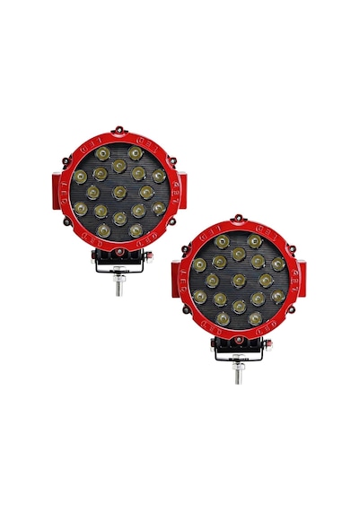 Off Road Sis Lambası Kırmızı 16 Cm Yuvarlak 17 Led 2 Adet