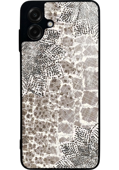 Samsung Uyumlu A07 Taşlı Yaprak Tasarımlı Glossy Telefon Kılıfı Çok Renkli