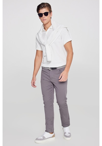 AC&Co / Altınyıldız Classics Slim Fit Dar Kesim Pamuklu Esnek Chino Erkek Pantolon Antrasit