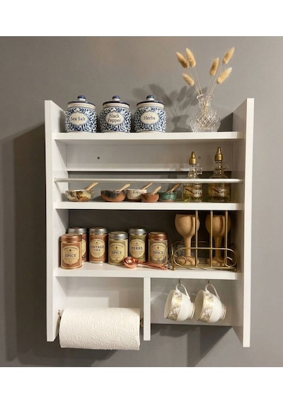 Bicabin Dekoratif Çok Amaçlı Duvar Rafı, Düzenleyici, Organizer (534116160) Beyaz