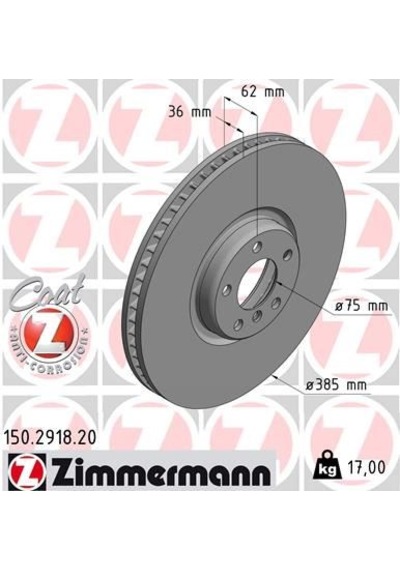 Zimmermann Ön Fren Diski Sağ Bmw E70 F15 E71 E72 F16 Zımmermann 150.2918.20 34116782068