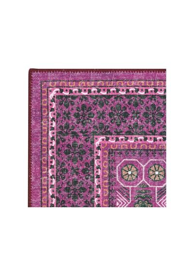 Cool Halı Colorium Pembe Salon Odası Halısı Etnik Desenli Göbekli Giyinme Odası Saçaksız Ofis Halısı