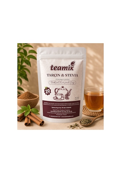 Tarçın Stevia Bitkisel Karışımlı Çay 20 Süzen Doypack Ambalaj