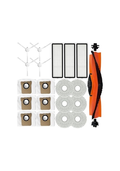 Xiaomi X20+ / X20 Plus / X10+ / X10 Plus Robot Vakum İçin Aksesuar Seti, 1 Ana Fırça, 3 Filtre, 4 Yan Fırça, 6 Paspas Pedi, 6 Toz Torbası, Yedek Parça Yedek Onarımı Ekleri Değiştirin