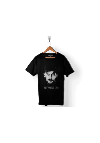 Neymar 10 Jr Da Silva Silüet Santos Psg Baskılı Tişört Unisex T-shirt 001