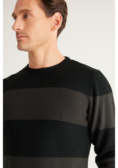 AC&Co / Altınyıldız Classics Erkek Sıyah-antrasıt Standart Fit Normal Kesim Bisiklet Yaka Triko Kazak Siyah - Antrasit AC&Co / Altınyıldız Classics Erkek Sıyah-antrasıt Standart Fit Normal Kesim Bisiklet Yaka Triko Kazak Siyah - Antrasit