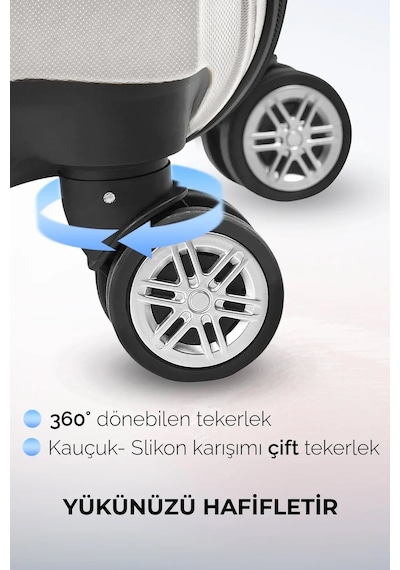 Polo Spring Model Taş Renk 2'li Valiz Seti Kabin + Orta