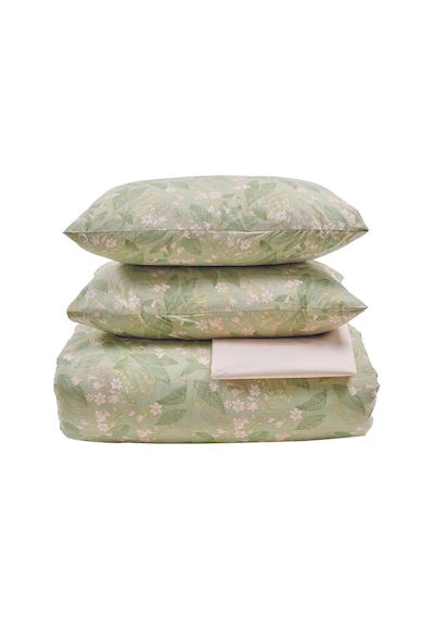 Doqu Home Boho Chic Spring Ranforce-nevresim Takımı-tek-florıs Yeşil