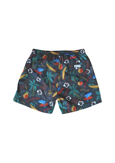 Wild Wood Garment Wild Wood Summer Surf Palmiye Desenli Hızlı Kuruyan Erkek Deniz Şortu Çok Renkli - Antrasit