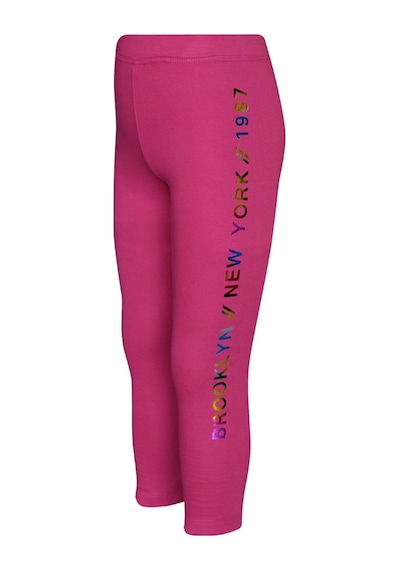 Lovetti Mürdüm Kız Çocuk Janjan New York Baskılı 40/1 Şardonlu Interlok Tayt 6603M023 Mürdüm
