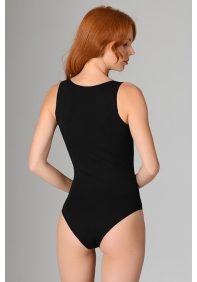 Nbb Kadın Siyah Kalın Askılı Çıtçıtlı Body