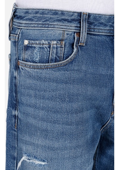 Colin's Colins Normal Kesim Orta Bel Düz Paça Mavi Erkek Şort Cl1069536 Q1.V1 Dn42601 Mavi