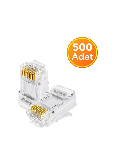 500 Adet - Rj45 Cat5 Cat6 Konnektör Network Jak Jack Ethernet Uç