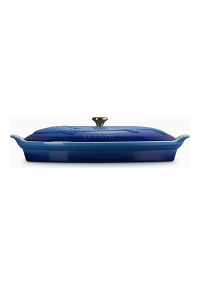 Le Creuset Kapaklı Seramik Balık Pişirme Kabı, 34 Cm Seramik Tava Lacivert