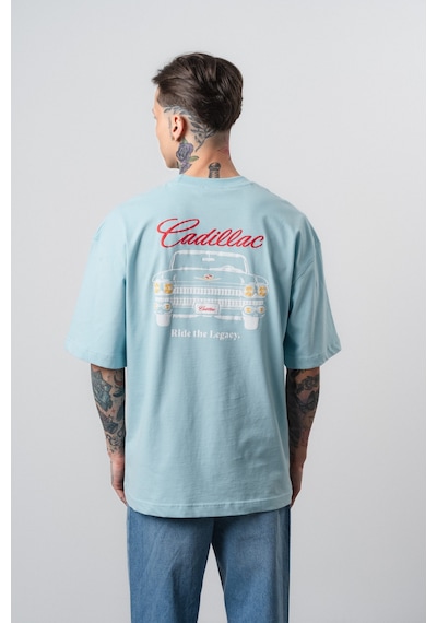 Respire Erkek Cadillac Baskılı Oversize T-shirt Bebe Mavi Bebek Mavisi