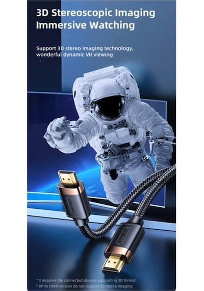 Usams Sj529 Hdmı To Hdmı 2.0 Kablo 4k Hd Örgü Altın Uç Siyah 3mt