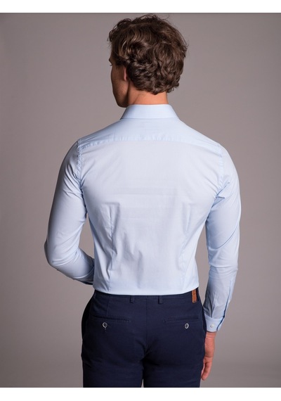Dufy Açık Mavi Erkek Ekstra Slim Fit Klasik Yaka Uzun Kol Gömlek - 36222 Mavi