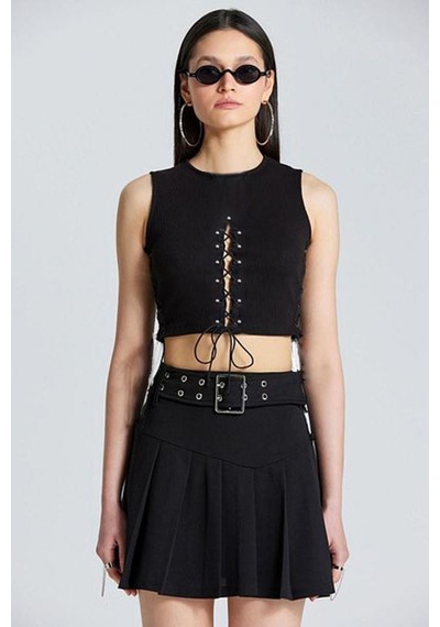 Fashion Cocktail Önden Ip Korse Dekolte Kolsuz Fitilli Süper Esnek Gümüş Boncuklu Bluz Crop Büstiyer Siyah Siyah Fashion Cocktail Önden Ip Korse Dekolte Kolsuz Fitilli Süper Esnek Gümüş Boncuklu Bluz Crop Büstiyer Siyah Siyah