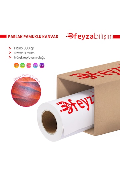 Feyza Bilişim Cotton Kanvas Parlak %100 Pamuk 380gr 62cmx20m-1