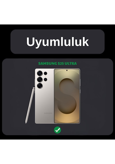 Safeus Safir Temperli Kamera Lens Koruyucu, Samsung Galaxy S25 Ultra İle Uyumlu Siyah