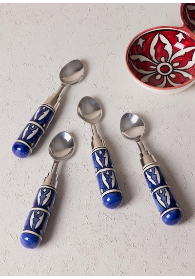 The Mia Corallo Dondurma Kaşığı 4 Lü Set Mavi