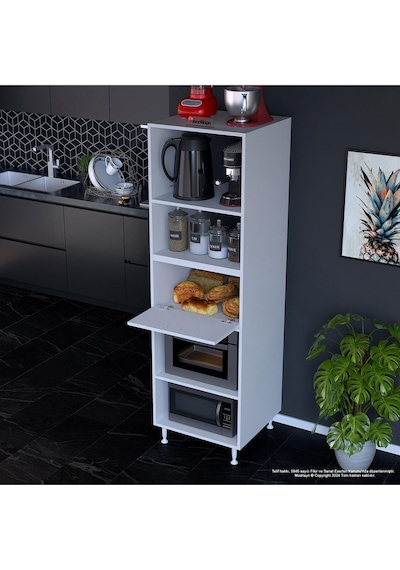 Afitap 1 Kapaklı Mini Fırın Mikrodalga Dolabı 59,6 X 194,6 X 56 Cm Çok Amaçlı Mutfak Dolabı Beyaz Afitap 1 Kapaklı Mini Fırın Mikrodalga Dolabı 59,6 X 194,6 X 56 Cm Çok Amaçlı Mutfak Dolabı Beyaz