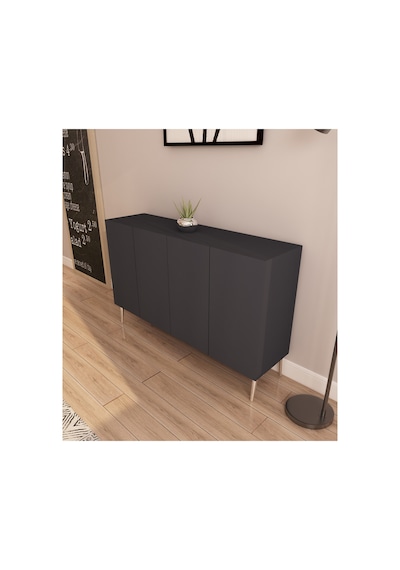 Serel 120 Cm Konsol, Tv Ünitesi, Çok Amaçlı Dolap - Antrasit-gümüş Antrasit-gümüş Serel 120 Cm Konsol, Tv Ünitesi, Çok Amaçlı Dolap - Antrasit-gümüş Antrasit-gümüş
