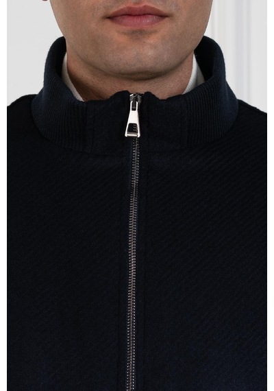 Regular Fit Yünlü Dik Yaka Astarlı Içi Elyaflı Kaşe Mont 001