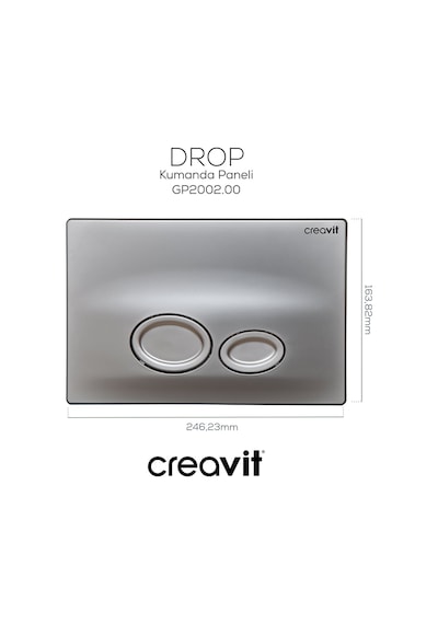 Creavit Drop Mat Gri Boyalı Kumanda Paneli  GP2002.00 Gri