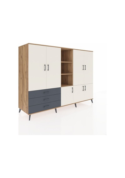 Kronos Dolap 11 Raflı 3 Çekmeceli 7 Kapaklı 220x59x163 Çam-aytaşı Çam-aytaşı/antrasit Kronos Dolap 11 Raflı 3 Çekmeceli 7 Kapaklı 220x59x163 Çam-aytaşı Çam-aytaşı/antrasit