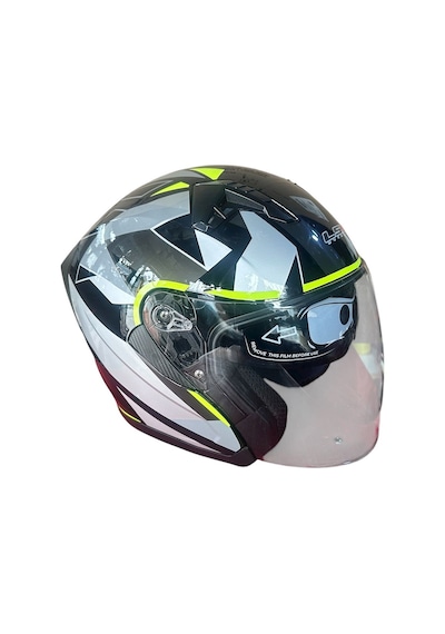 Ls5 Güneş Vizörlü Yarım Motosiklet Kaskı Gri Siyah