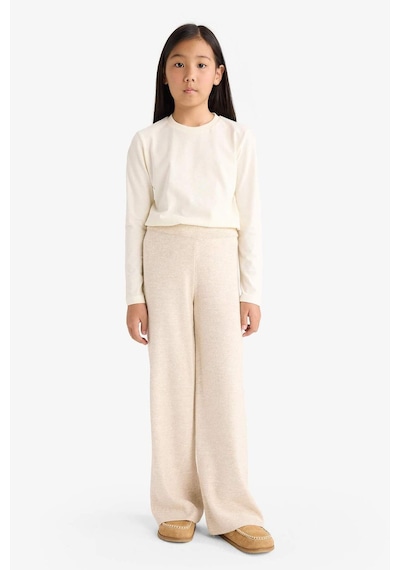 Defacto Kız Çocuk Beli Lastikli Wide Leg Pantolon F4124a825wner233 Ekru